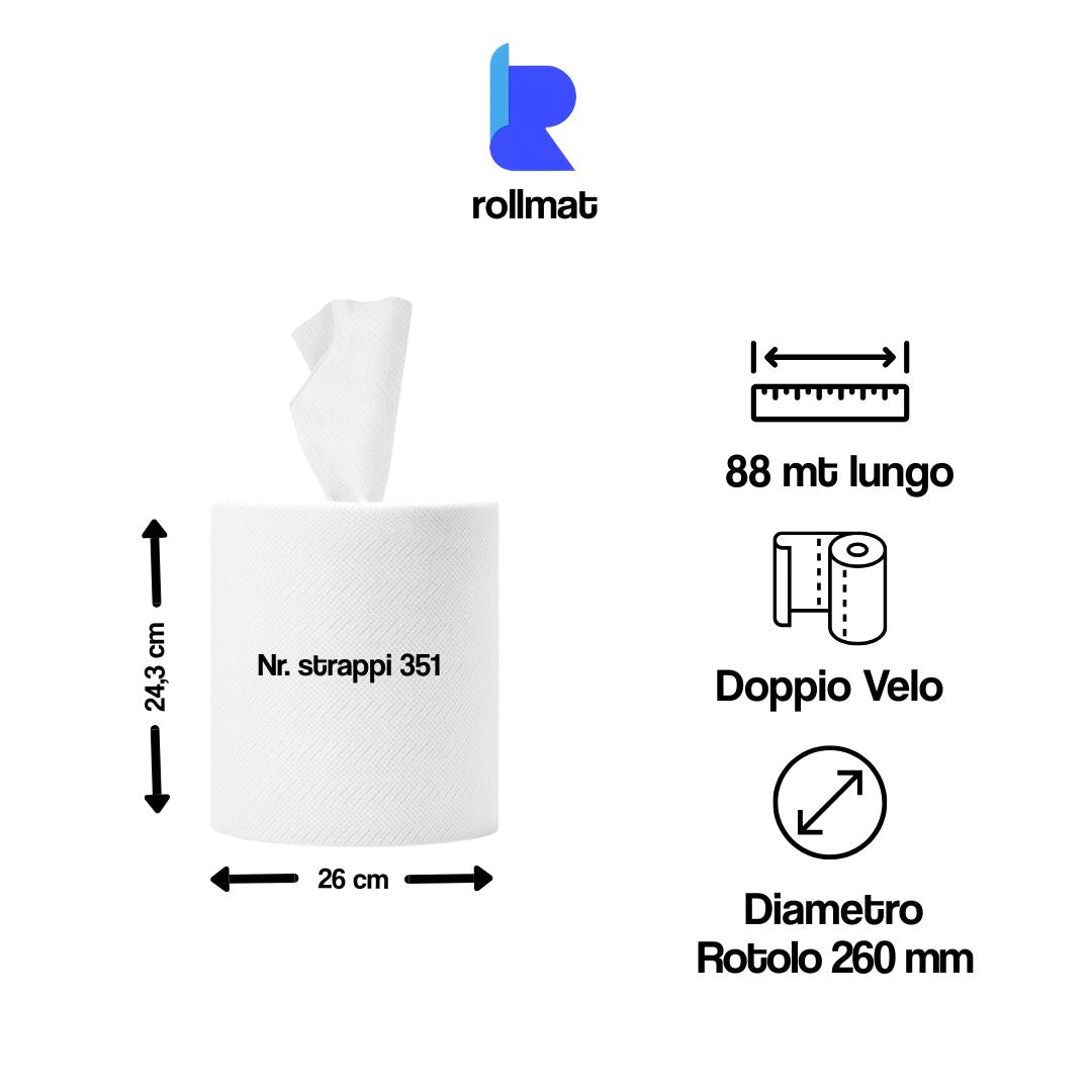 Coppia Bobine Pura Cellulosa 1,7 Kg 351 Strappi