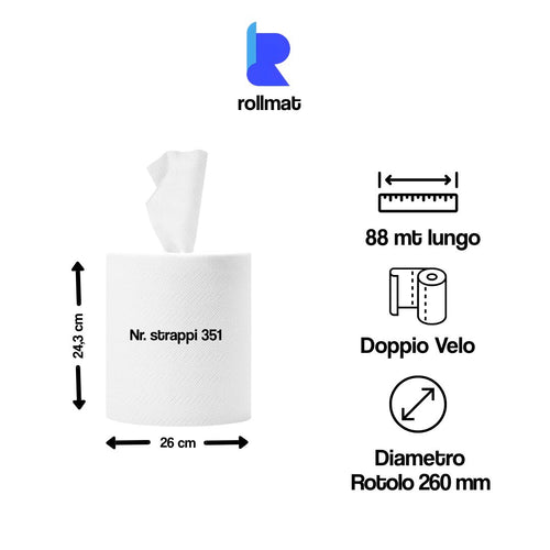 Coppia Bobine Pura Cellulosa 1,7 Kg 351 Strappi