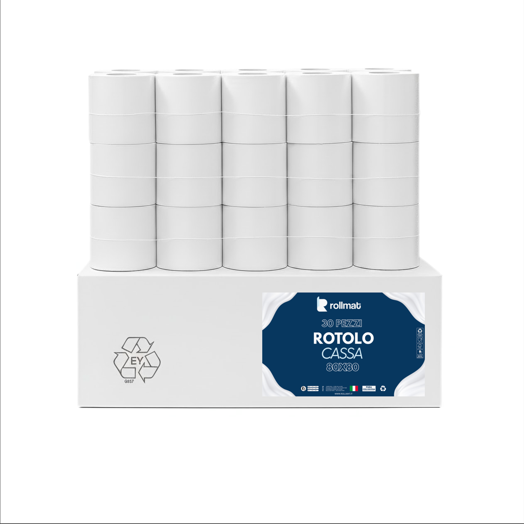 ROTOLI TERMICI 80X80 PER REGISTRATORI DI CASSA - 30 PEZZI